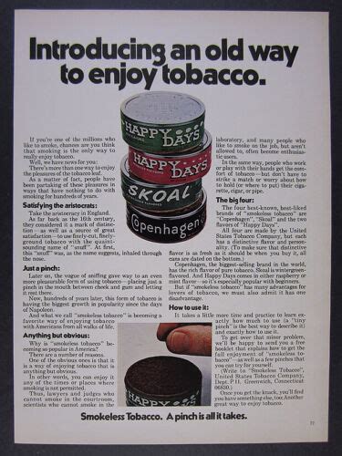1972 Copenhagen Skoal Happy Days Smokeless Tobacco Tins Photo Vintage