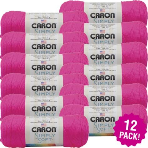 Multipack Of 12 Caron Simply Soft Solids Yarn Neon Pink 12 Kroger