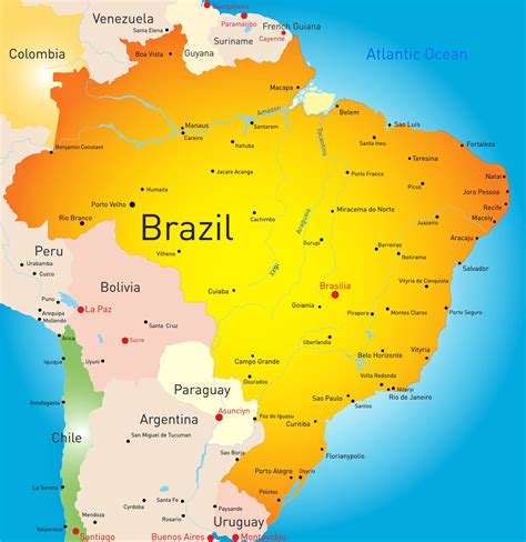 Mapa De Brasil Politico Fisico Con Nombres Y Provincias 2022 Images