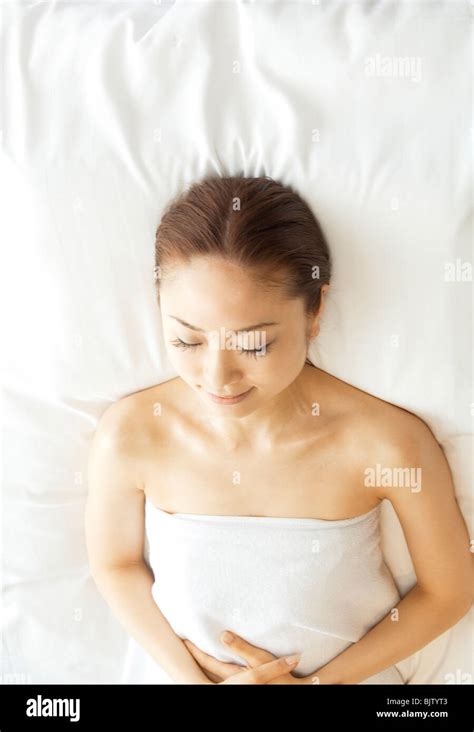 Woman Relaxes After Her Massage Stock Photo Alamy