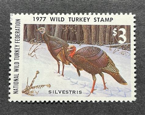 wtdstamps 1977 nwtf 2 national wild turkey federation stamp mint og nh ebay