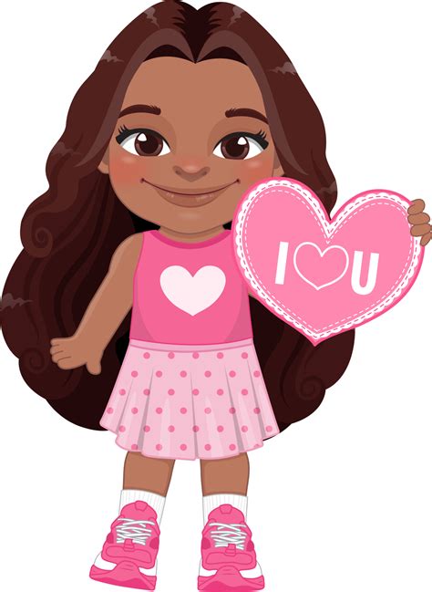 Little Black Girl Cartoon Character