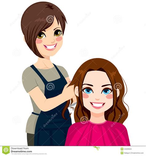 Hairdresser Cutting Hair Stock Vector Image 54226024