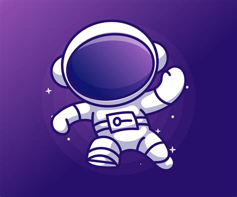 Happy Astronaut Jumping Cartoon Vector Icon Illustration 12813815