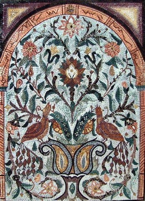Floral Tile Mosaic Patterns Arched Flowers And Trees Mozaico