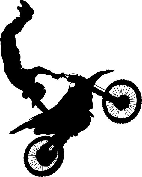 Clipart - Motocross Stunt Silhouette 2 png image