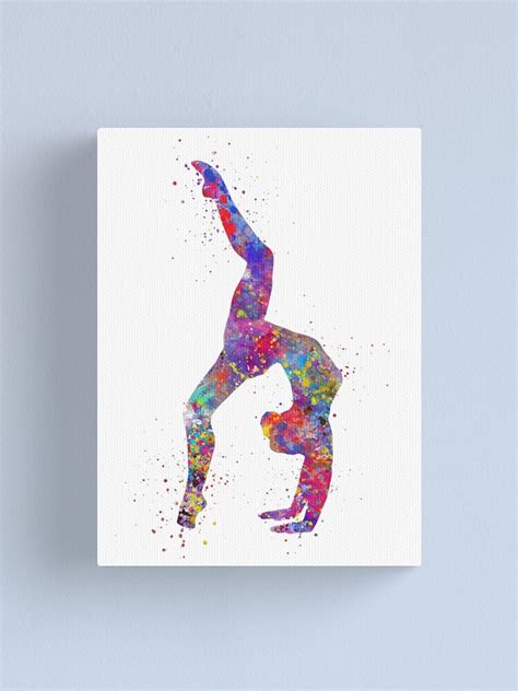 gymnastics girl watercolor gymnastics teen t gymnastics wall art canvas print for sale