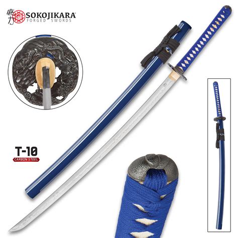 Sokojikara Turbulent Blue Handmade Katana Samurai Sword Free Shipping