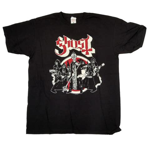 Ghost T Shirt Ghost Band Red And Cream Design 100 Official Ghost Bc