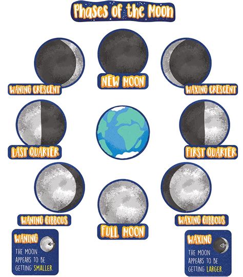 Phases Of The Moon Mini Bulletin Board Set Grade 3 6 In 2022 Bulletin