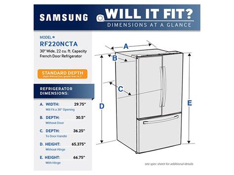 Refrigerator Sizes Chart In Inches