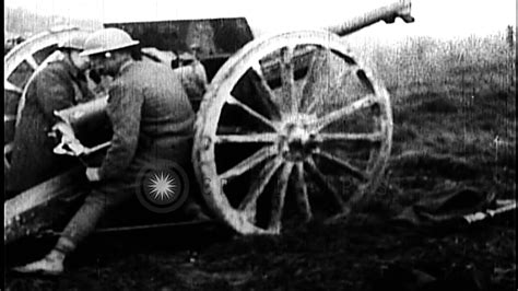 Us 128th Field Artillery Firing French 75 Mm Guns At Le Cotes De