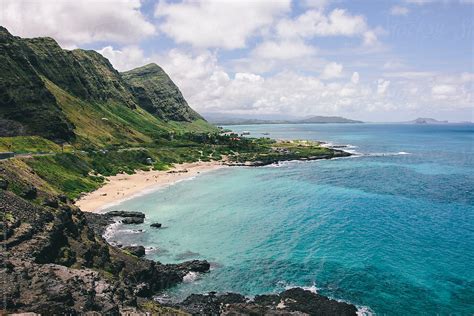Beach On A Bay In Exotic Tropical Island Oahu Hawaii Usa By Stocksy Contributor Alejandro