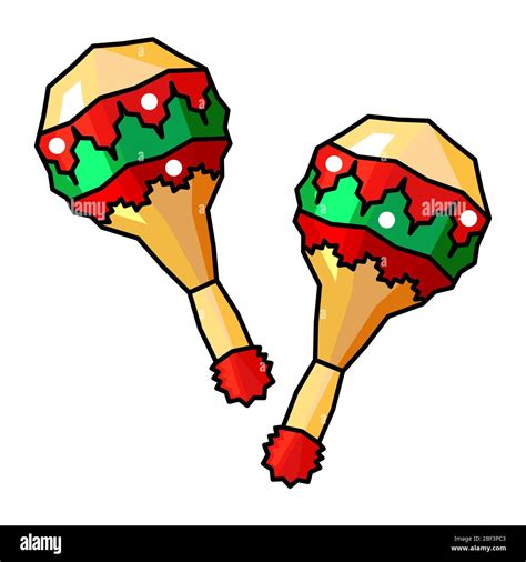Polygonal Design Of An Ancient Maracas Percussion Instrument In Mexico