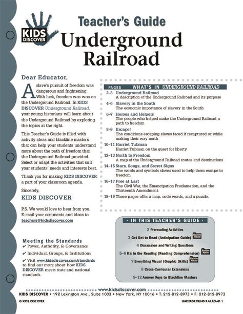 This Free Lesson Plan For Kids Discover Underground Railroad Is Full Of