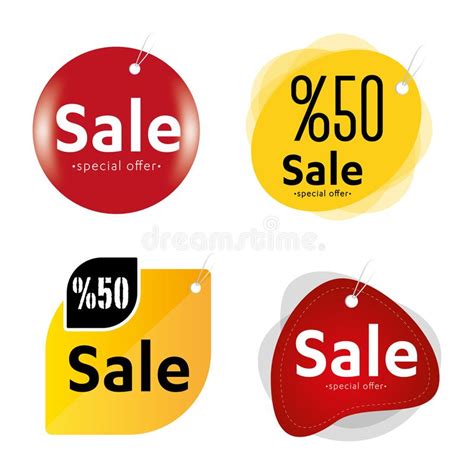 Sale Label Vector Set Shop Isolated Stickers Icons Signs Tag