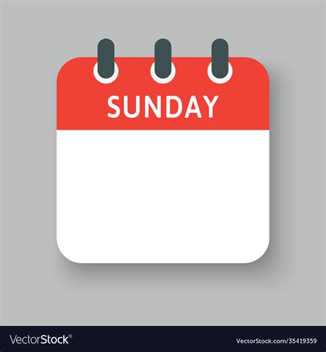 Icon Page Calendar Days Week Sunday Royalty Free Vector