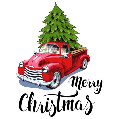 Truck With Christmas Tree Illustrations Royalty Free Vector Graphics