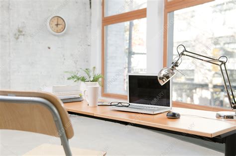 Laptop On Desk In Office Stock Image F0134708 Science Photo Library
