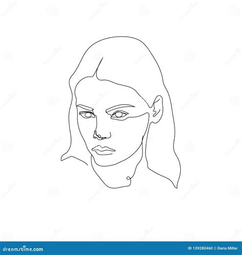 Abstract Poster Woman Face One Line Drawing Style Female Beauty 119