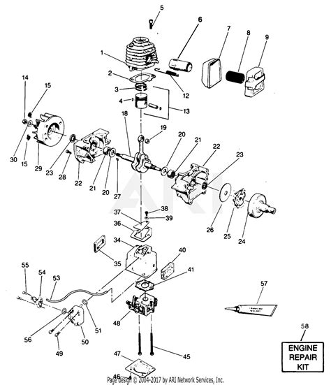 Poulan Pro150 Gas Trimmer Parts Diagram For Power Unit