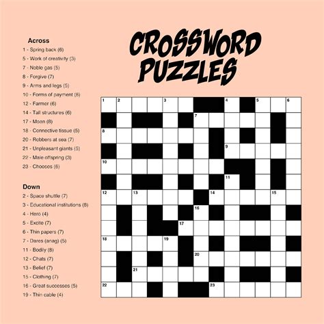 Printable Challenging Crossword Puzzles