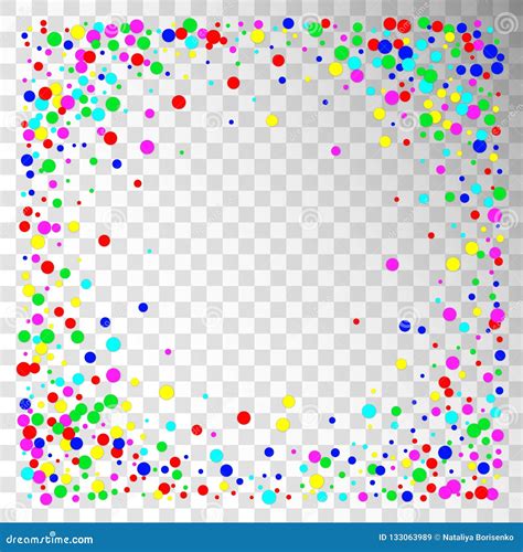 Frame Of Colorful Confetti Isolated On Transparent Background A Stock