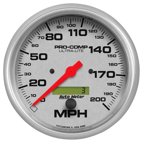 Autometer 5in Speedometer 0 200 Mph Electric Ultra Lite 4490