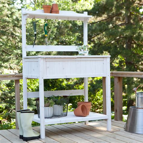 Have To Have It Coral Coast Gardeners Choice White Wash Potting Bench