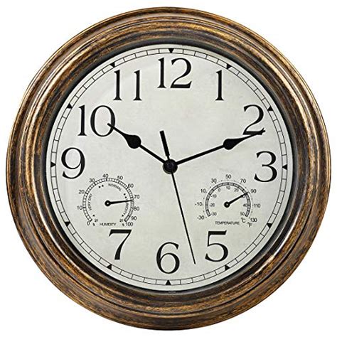 Yumt 12 Inch Wall Clock With Thermometer And Hygrometer Combovintage