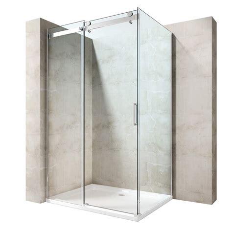 Buy Durovin Bathrooms L Shape Rectangular Frameless Shower Enclosure Sliding Door Mm Safety