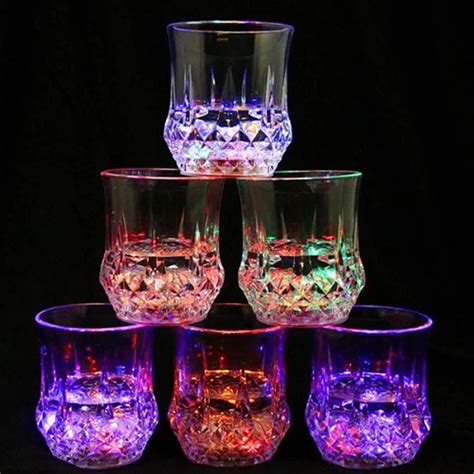 Liquid Activated Multicolor Led Glasses Led Flashing Juice Glass 100 200ml Led Drink Cup Flash