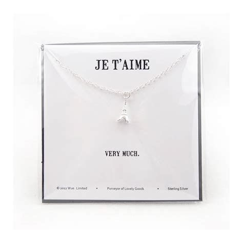 paris je t aime silver necklace by wue