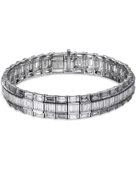 Baguette Diamond And Platinum Bracelet Turgeon Raine