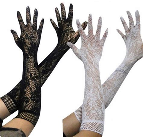 Sexy Lace Gloves White Black For Female Women Lingeries Costume Accessories