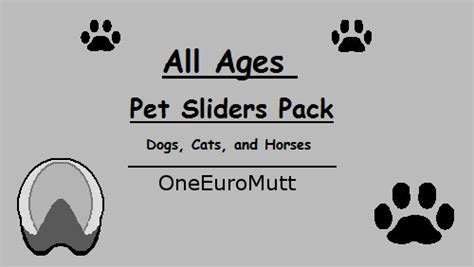 My Sims 3 Blog All Ages Pet Sliders Pack By Oneeuromutt