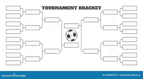 16 Soccer Team Tournament Bracket Championship Template Flat Style
