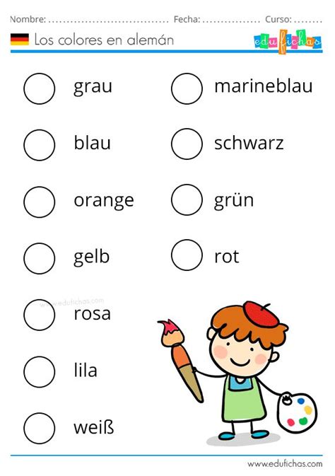 Aprender Los Colores En Alemán Die Farben Fichas Para Niños Gratis