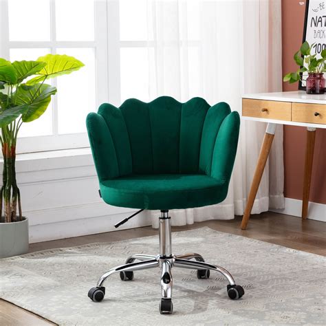 Desk Chairs With Wheels Shell Design Swivel Barber Vanity Executive