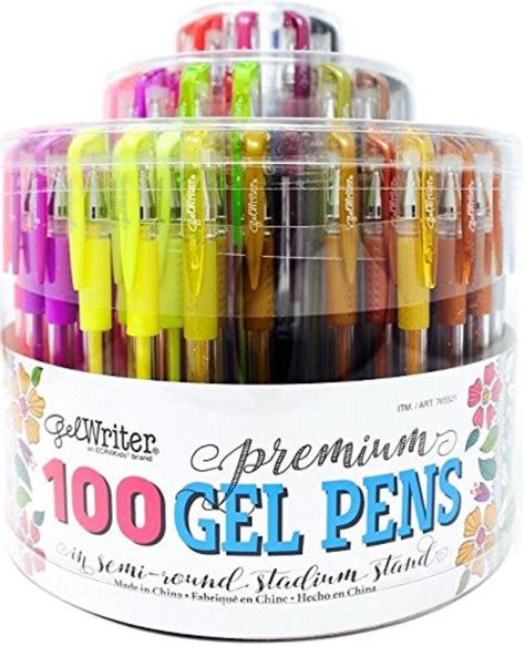 100 Premium Gel Pens And Semi Round Stadium Stand Ink Styles Basic