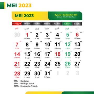 Calendario Mei Lengkap Dengan Tanggal Merah Cuti Bersama Jawa Dan 46800