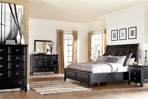 Spencer storage queen black bedroom set $1,499.00. Greensburg 4-Piece Sleigh Storage Bedroom Set in Black
