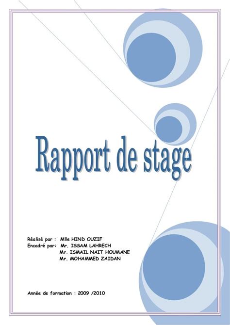 Qqqqqqqqqqqqqqq Page De Garde Word Rapport De Stage 3eme Modèle Cv