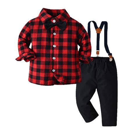 Toddler Boy Clothes Christmas Baby Boy Clothes Baby Plaid Shirt