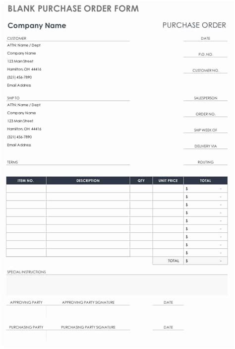Sample Order Form Template Effect Template