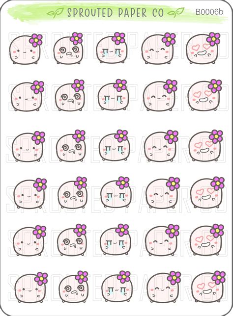 Kawaii Mood Stickers Bloom Style Sprouted Paper Co