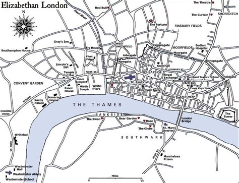 Elizabethan London Map London Map Old London Elizabethan Theatre