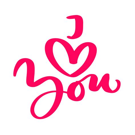 Calligraphy Phrase I Love You Vector Valentines Day Hand Drawn