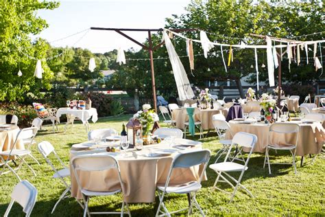 Simple diy decorations and crafts can truly transform your wedding. Backyard Reception with DIY Streamers - Elizabeth Anne ...