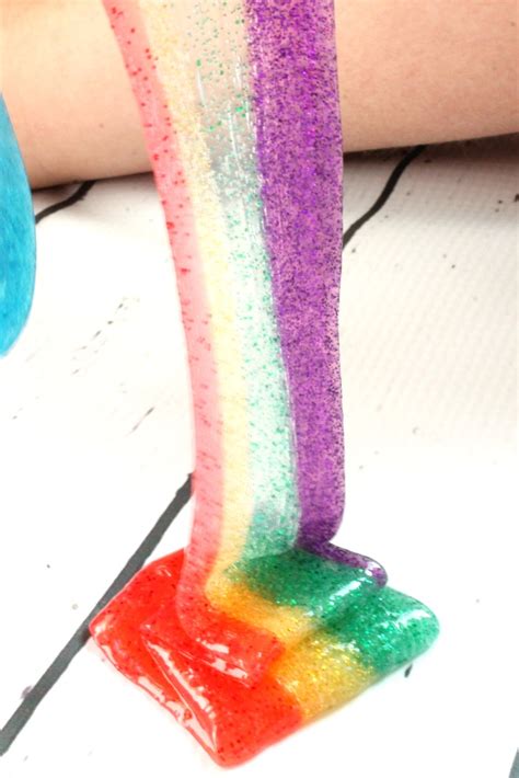 Rainbow Slime How To Make Colored Slime That Sparkles